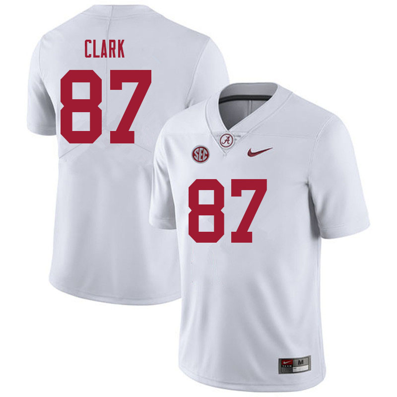 Alabama Crimson Tide Men's Caden Clark #87 White NCAA Nike Authentic Stitched 2021 College Football Jersey LK16B51DM
